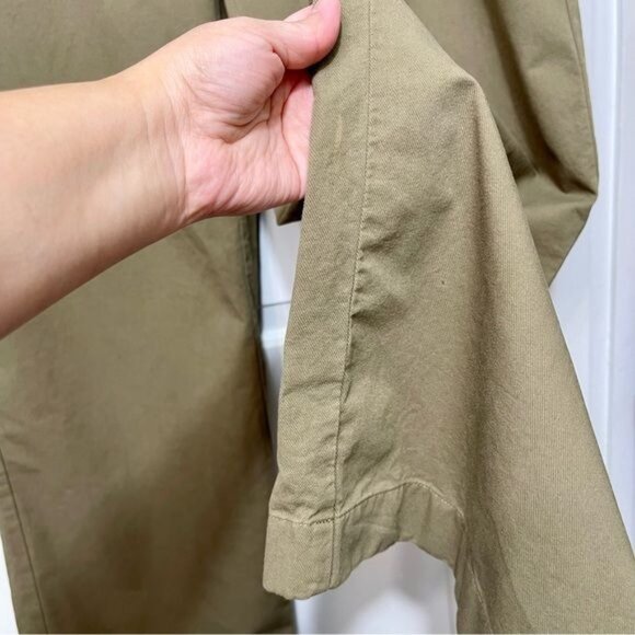 VINCE High-rise cotton twill wide-leg pants in Artichoke Size 12 - Picture 14 of 16